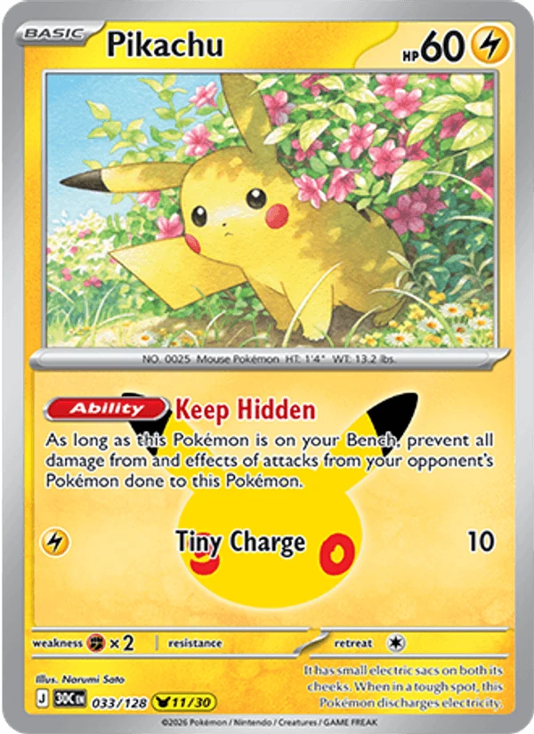 Pikachu 33/128 30th Celebration Price & PSA 10 Value
