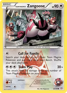 Team Magma's Zangoose 022/34