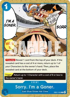 Sorry. I'm a Goner. EB01-029