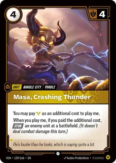 Masa, Crashing Thunder 120/166