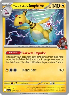 Team Rocket's Ampharos 074/182
